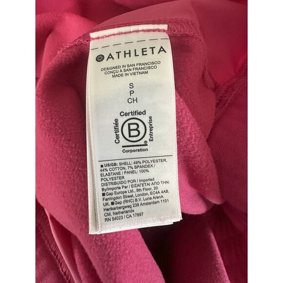Athleta Triumph Hybrid Half Zip Sweatshirt Jacket Salvia Pink Fuchsia Size Small - Picture 12 of 15